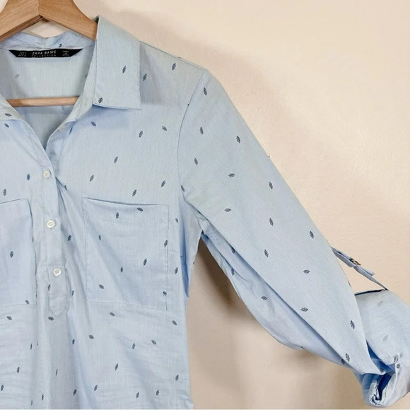 Zara Button Up  Collar Print Shirt - Picture 5 of 12